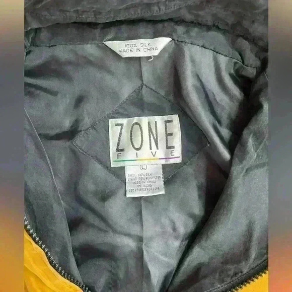 Vintage 80s 90s Zone Five 100% Silk Retro Jacket Women’s Full Zip Windbreaker L - Picture 5 of 11